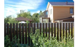 Штакетник Круглый фигурный 0,4 PE-Double RAL 8017 шоколад купить в краснодаре