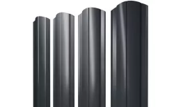 Штакетник Круглый фигурный 0,45 PE-Double RAL 7016 антрацитово-серый купить в краснодаре