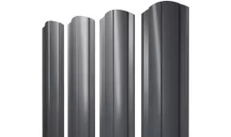 Штакетник Круглый фигурный 0,5 GreenCoat Pural BT, matt RR 23 темно-серый (RAL 7024 мокрый асфальт) купить в краснодаре