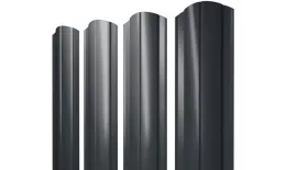 Штакетник Круглый фигурный 0,5 GreenCoat Pural BT, matt RR2H3 (RAL 7016 антрацитово-серый) купить в краснодаре