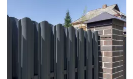 Штакетник Круглый фигурный 0,5 Rooftop Бархат RAL 7024 мокрый асфальт купить в краснодаре