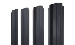 Штакетник П-образный B фигурный 0,5 PurPro RAL 7024 мокрый асфальт купить в краснодаре