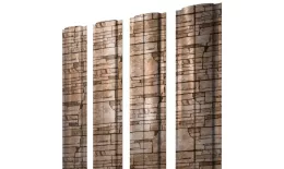 Штакетник Полукруглый Slim с прямым резом 0,45 Print Elite Sand Stone TwinColor купить в краснодаре