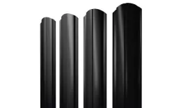 Штакетник Полукруглый Slim фигурный 0,45 PE RAL 9005 черный