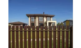 Штакетник Прямоугольный с прямым резом 0,5 Satin Matt RAL 8017 шоколад купить в краснодаре