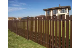 Штакетник Прямоугольный с прямым резом 0,5 Satin Matt RAL 8017 шоколад купить в краснодаре