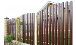 Штакетник Прямоугольный фигурный 0,45 Print Elite Chestnut Wood TwinColor купить в краснодаре