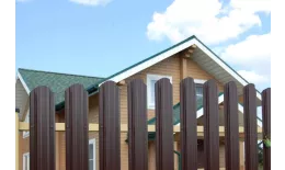 Штакетник Прямоугольный фигурный 0,45 Print Elite Chestnut Wood TwinColor купить в краснодаре