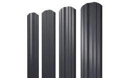 Штакетник Twin фигурный 0,4 PE RAL 7024 мокрый асфальт купить в краснодаре