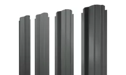 Штакетник П-образный B фигурный 0,45 PE RAL 7005 мышино-серый купить в краснодаре