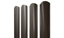 Штакетник Полукруглый Slim фигурный 0,5 GreenCoat Pural BT RR 32 темно-коричневый (RAL 8019 серо-коричневый) купить в краснодаре