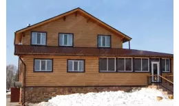 Сайдинг Блок-хаус 0,390 Grand Line 0,45 Print Premium Cherry Wood купить в краснодаре