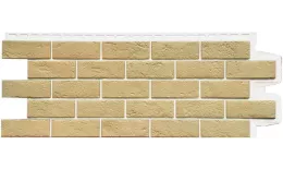 Фасадные панели GRAND LINE Коллекция Состаренный Кирпич Design Plus Ваниль с белым швом купить в краснодаре