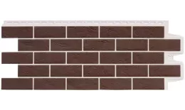 Фасадные панели GRAND LINE Коллекция Состаренный Кирпич Design Plus Ваниль с черным швом 