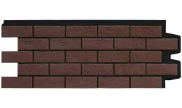 Фасадные панели GRAND LINE Коллекция Состаренный Кирпич Design Plus Каштан с черным швом 