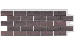 Фасадные панели GRAND LINE Коллекция Состаренный Кирпич Design Plus Кофе с белым швом