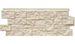 Фасадные панели Grand Line Дикий камень Classic Молочный