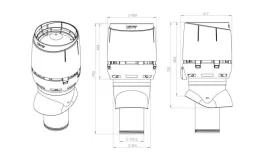 Вентиляционный выход FLOW XL-200/ИЗ/500 серый купить в краснодаре