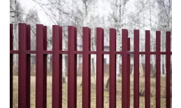 Штакетник П-образный В с прямым резом 0,5 Satin RAL 3005 красное вино купить в краснодаре