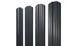 Штакетник Twin фигурный 0,5 GreenCoat Pural BT, matt RR2H3 (RAL 7016 антрацитово-серый) купить в краснодаре