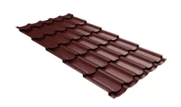 Металлочерепица GL Квинта плюс (Kvinta Plus) 0,5 GreenCoat Pural Matt RR 29 Вишневый купить в краснодаре