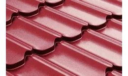 Металлочерепица Grand Line Квинта плюс (Kvinta Plus) 0,45 Полиэстер RAL 3005 красное вино купить в краснодаре