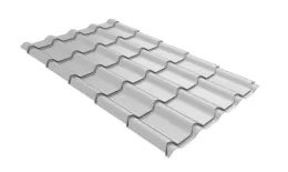 Металлочерепица Grand Line Камея (Kamea) 0,45 Полиэстер RAL 9006 бело-алюминиевый купить в краснодаре