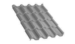 Металлочерепица Монтерроса-ML NormanMP 0.5 мм RAL 9006 Бело-алюминиевый купить в краснодаре