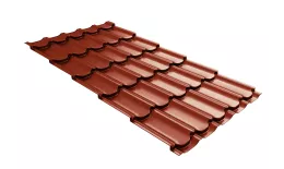 Металлочерепица Grand Line Квинта плюс 3D (Kvinta Plus 3D) 0,5 Satin RAL 8004 терракота купить в краснодаре