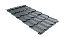 Металлочерепица Grand Line Квинта плюс 3D (Kvinta Plus 3D) 0,45 Полиэстер RAL 7005 мышино-серый купить в краснодаре