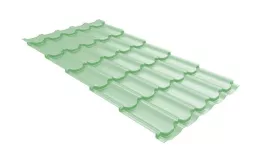 Металлочерепица GL Квинта плюс 3D (Kvinta Plus 3D) 0,45 Полиэстер RAL 6019 бело-зеленый купить в краснодаре