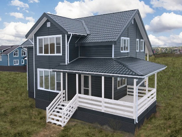 новый двухэтажный дом