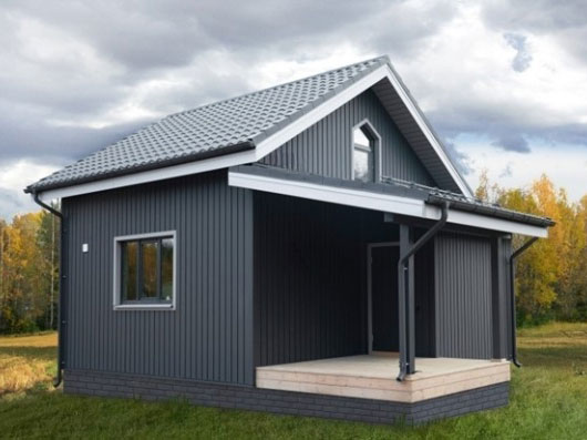 Металлочерепица на односкатной крыше маленький домик металлочерепица